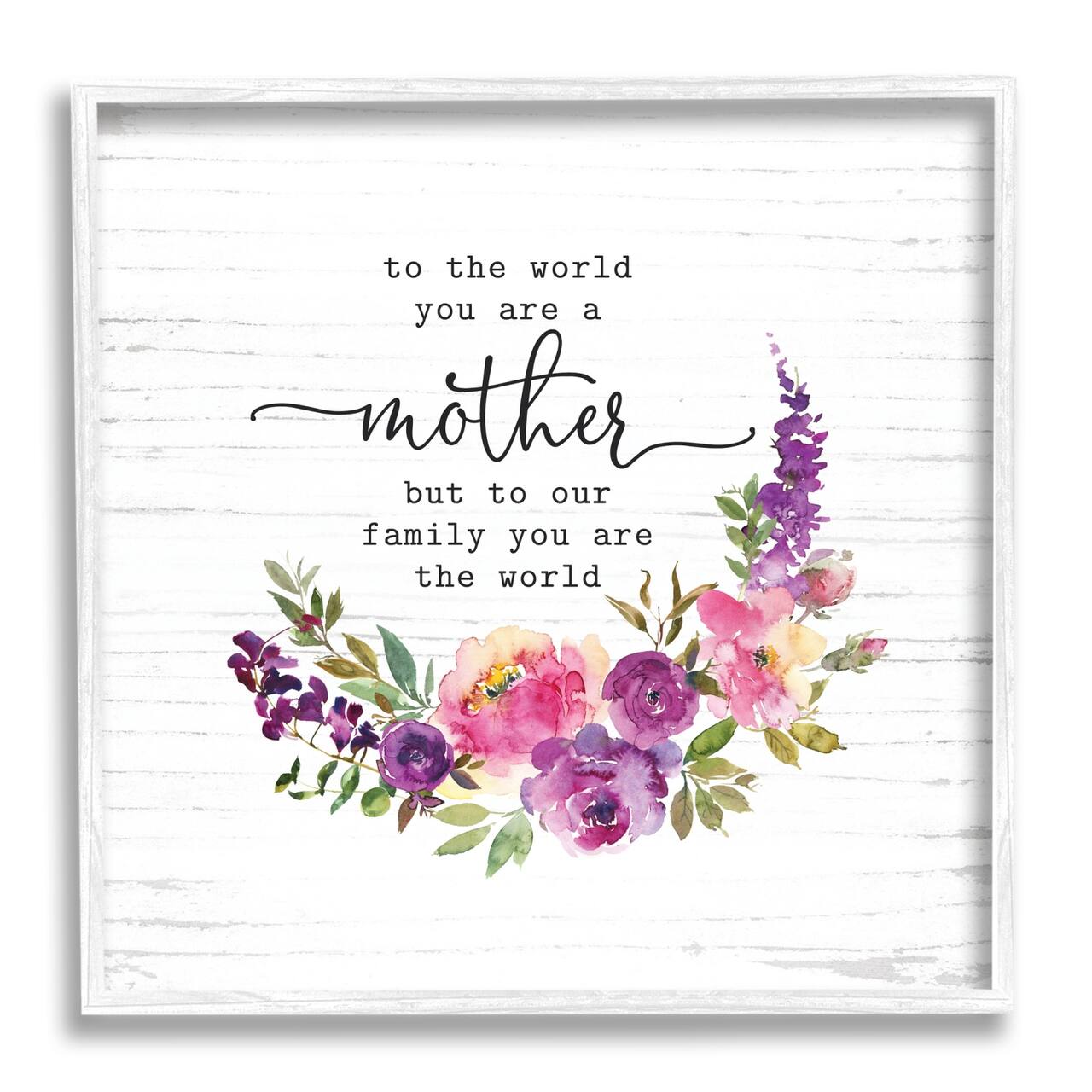 Stupell Industries Sentimental Mother's Day Flower Quote Watercolor Detail Framed Giclee Art